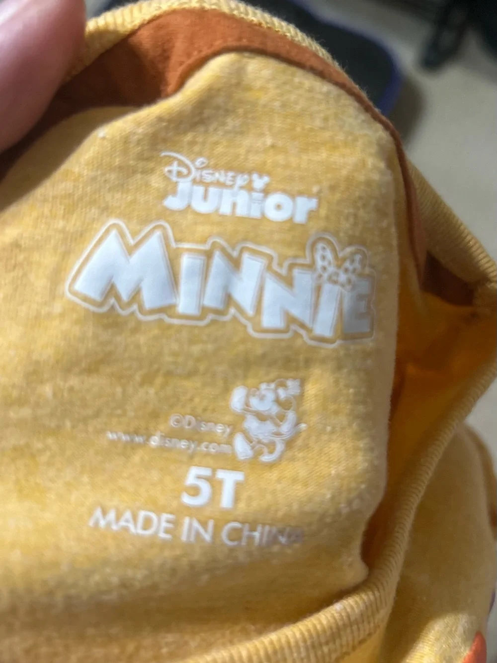 Disney Girls Yellow Minnie 'Smile' Pant Set with Brown Print Pants size 5 T